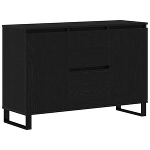 vidaXL Dressoir met lade Zwart Eiken 101,5 x 35 x 70 cm Bewerkt hout