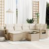 vidaXL 7-delige Loungeset met kussens poly rattan beige