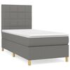 vidaXL Boxspring met matras stof donkergrijs 100x200 cm