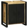 vidaXL Badkamermeubelset 3 pcs Bruin en zwart Massief Mango Hout