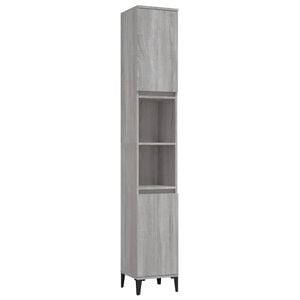 vidaXL Badkamerkast 30x30x190 cm bewerkt hout grijs sonoma eikenkleur