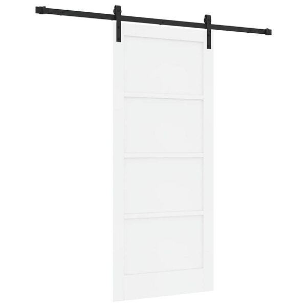 vidaXL Schuifdeur Wit en zwart 86 x 198,5 cm Massief grenenhout