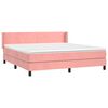 vidaXL Boxspring met matras fluweel roze 180x200 cm
