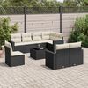 vidaXL 9-delige Loungeset met kussens poly rattan zwart