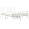 vidaXL Bedframe met hoofd- en voeteneinde metaal wit 120x200 cm