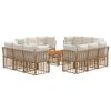 vidaXL Tuinbankenset 13 st Natuurlijk en Cr&egrave;me Wit poly rattan