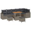 vidaXL Tuinbankenset 9 pcs Grijs poly rattan