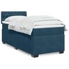 vidaXL Boxspring met matras fluweel donkerblauw 90x190 cm