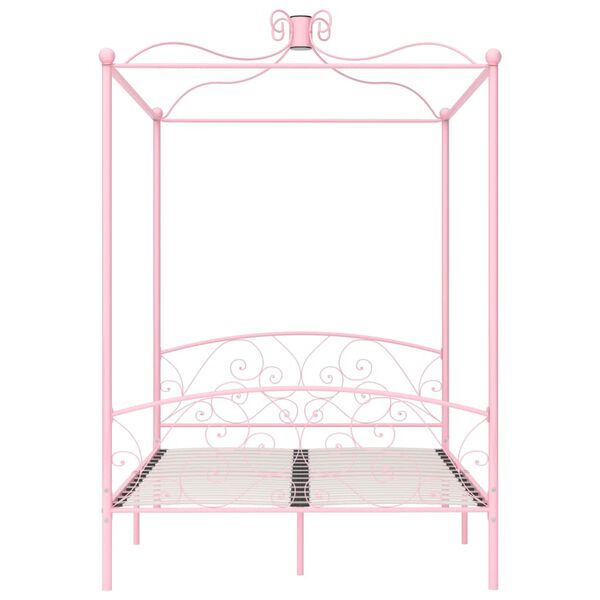 vidaXL Hemelbedframe metaal roze 120x200 cm