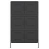vidaXL Hoge kast 68x39x113 cm staal zwart