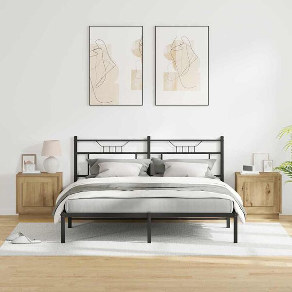 vidaXL Nachtkastje 2 pcs Artisan Eiken 44 x 34,5 x 45 cm Bewerkt hout