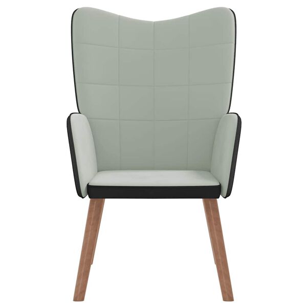 vidaXL Relaxstoel fluweel en PVC lichtgrijs