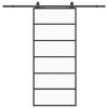 vidaXL Schuifdeur met beslagset 90x205 cm ESG glas zwart