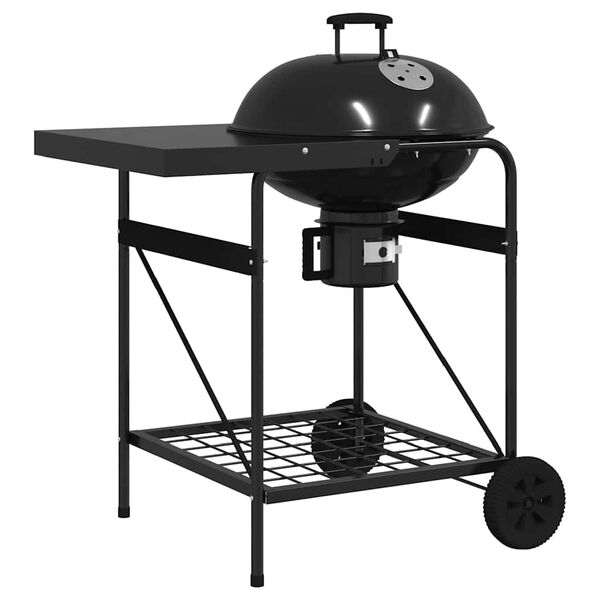 vidaXL Buiten Grill met wiel Zwart 91 x 71 x 107 cm Metaal