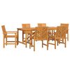 vidaXL Tuin eettafelset 7 st Bruin Massief Acaciahout