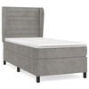 vidaXL Boxspring met matras fluweel lichtgrijs 90x200 cm