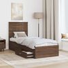 vidaXL Bedframe Bruin Eiken en Zilver 70 x 190 cm Bewerkt hout