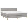 vidaXL Boxspring met matras stof lichtgrijs 180x200 cm