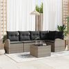 vidaXL Tuin Sofa Set met kussen 6 pcs Grijs Poly riet