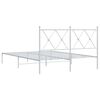 vidaXL Bedframe met hoofdbord metaal wit 140x200 cm