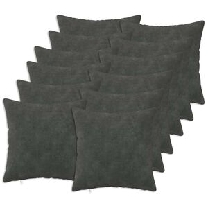 vidaXL Kussen 12 st HEERLEN Antraciet 40 x 40 cm Microfiber Fleece