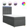 vidaXL Boxspring met matras stof donkergrijs 90x200 cm