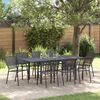 vidaXL Tuin eettafelset 9 pcs Antraciet Staal