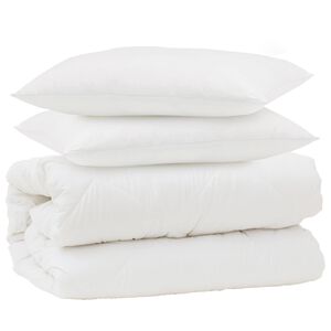 vidaXL Dekbed Set met kussen 3 pcs Wit Microfiber en Dons Feather