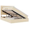 vidaXL Opslag bed met matras met hoofdeinde Cr&egrave;me 140 x 190 cm Stof
