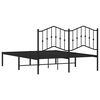 vidaXL Bedframe met hoofdbord metaal zwart 140x190 cm