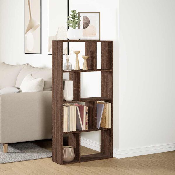 vidaXL Boekenkast 60x20x120,5 cm bewerkt hout bruin eikenkleurig