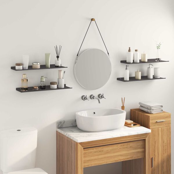 vidaXL Drijvende plank 4 pcs Zwart 60 x 18 x 2,5 cm Staal