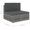 vidaXL 10-delige Loungeset met kussens poly rattan grijs