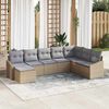 vidaXL Tuin Sofa Set met kussen 8 pcs Beige en Licht Grijs poly rattan