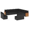 vidaXL 13-delige Loungeset met kussens poly rattan zwart
