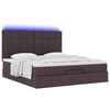 vidaXL Ottoman bed met matras en LED's 180x200cm stof donkerbruin