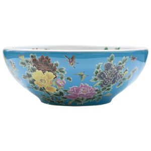 vidaXL Opzetwasbak rond &Phi;41x14 cm keramiek meerkleurig