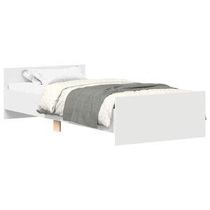 vidaXL Bedframe met hoofdeinde Wit Bewerkt hout