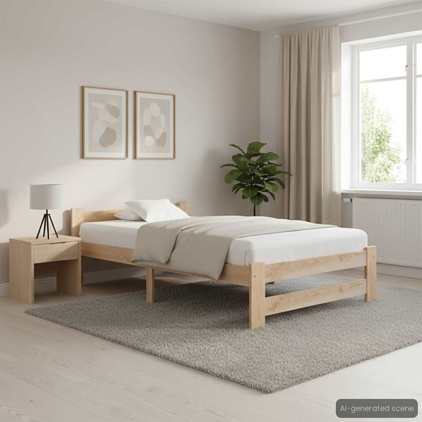vidaXL Bedframe massief grenenhout 90x200 cm