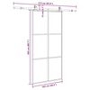 vidaXL Schuifdeur met beslagset 102x205 cm ESG glas zwart