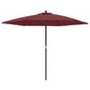 vidaXL Parasol met houten paal 299x240 cm bordeauxrood