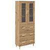 vidaXL Hoge kast met lade Artisan Eiken 69,5 x 34 x 180 cm