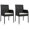 vidaXL Tuinstoelen 2 st met kussens poly rattan zwart