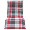 vidaXL Opvouwbare ligstoel Rood Geruit Patroon 175x54x8,5 cm Oxford Stof