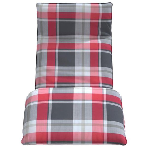 vidaXL Opvouwbare ligstoel Rood Geruit Patroon 175x54x8,5 cm Oxford Stof