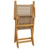 vidaXL 3-delige Bistroset poly rattan en massief hout beige
