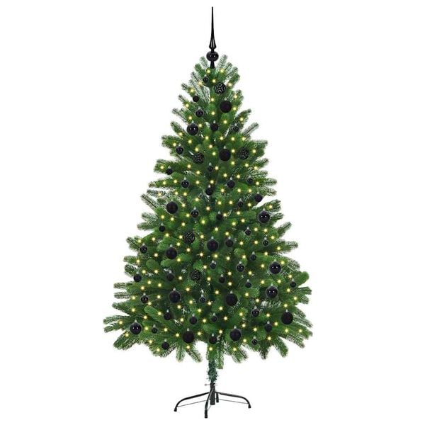 vidaXL Kerstboom met 300 LED met standaard Groen 180 cm PE