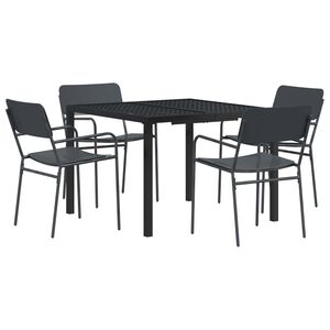 vidaXL Buitenmeubelset 5 st Antracietkleurig Staal
