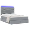 vidaXL Opbergbed met LED met matras Lichtgrijs 140 x 190 cm Polyester
