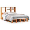 vidaXL Bed met boekenkast zonder matras hout wasbruin 135x190 cm